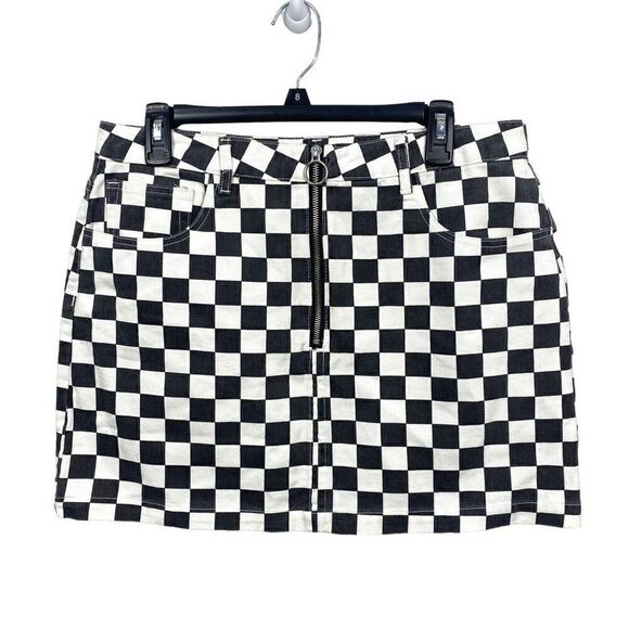 Indigo Rising Dresses & Skirts - Indigo Rising Checkered Skirt Size 13 Punk Zipper